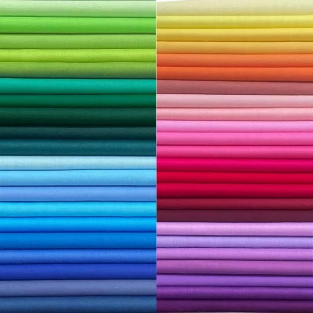 50PCS 5 x 5 inch Solid 100% Cotton Fat Quarters Precut Fabric(Solid)